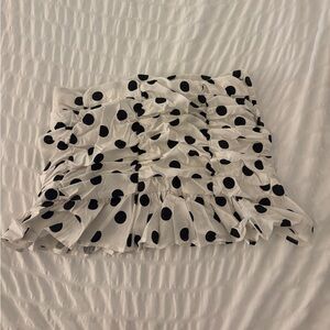 Elegant Black and White Polka Dot Mini Skirt